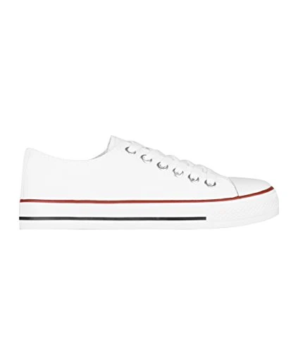 2345-WHT-4: Low Top Trainers, White [2345], 4 UK