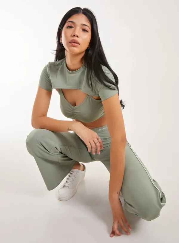 2in1 Super Soft Active Top - - Sage