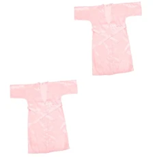 2pcs Bathrobe Pajamas Short Silky Robes Kimono Bathrobes for Women Nightwear for Women Ball Dresses for Women Formal Womens Robes Decor Bride Girl Polyester (polyester) Bridal Gown