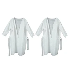 2pcs Disposable Bath Skirt Women Skirts Mens Nightshirts for Sleeping Spa Robes for Men Barber Cape Kimono Sleepwear Travel Bathrobe Customer Service Man White Portable Cotton
