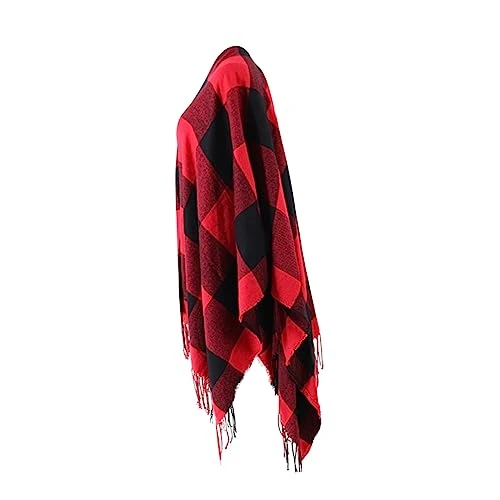 2pcs Slit Shawl Ladies Sweaters Women Winter Shawl Cardigans for Women Dress Cardigan Sheer Women Ponchos Shawl Dress Cape Cardigan for Dress Scarf Red Imitation Cashmere