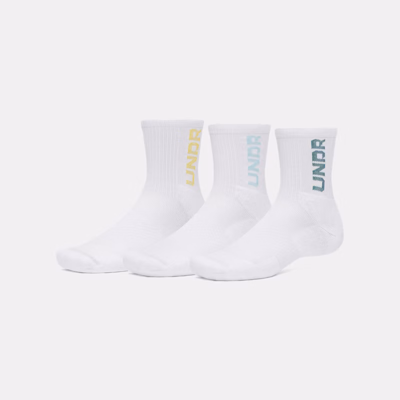3-Maker Unisex 3-Pack Mid-Crew Socks White / White / Fresco Blue L