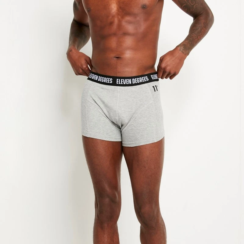 3 Pack Boxers - Black / White / Grey Marl