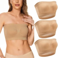 3 Pieces Strapless Bras for Women Plus Size Chest Wrap Bandeau Bra Comfort Seamless Corset Bras Tube Top Bra for Ladies Breathable Lift Up Bra High Support Underwear