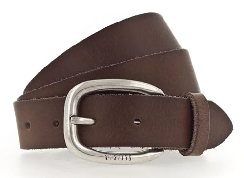 30mm Leather Belt with Clasp in Polished Silver, Baileys, 85