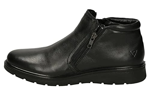 36837 Double Zip Boot Men's Shoes Genuine Leather Black, Black, 9 UK