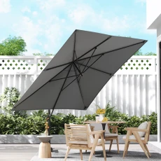 3m x 3m Square Cantilever Garden Parasol - Grey