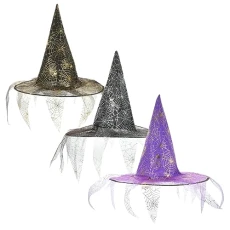 3pcs Halloween Party Decoration Props Witch Hat Wizard Hat Stage Performance Witch Hat Cosplay Witch Hat Prop Wear-resistant Halloween Hat Witch Costume Cosplay Witch Hats Cloth