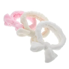3pcs Headband Headwrap for Women Make up Wrap Head Band Head Wraps for Women Hair Accessory Female Head Wrap Womens Head Scarf Makeup Headdress Coral Fleece Cute Cosmetic Bag Miss