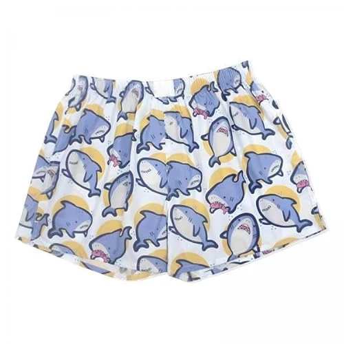 3x Womens Pajama Shorts Cartoon Lounge Shorts Cute Outfits Loose Fit Breathable Casual Clothing Lightweight Leisure Sleep Shorts