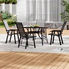 Person Black Square Dining Furniture Set Person Black Square Dining Furniture Set