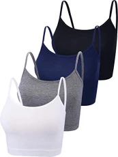 4 Pieces Basic Crop Tank Tops Sleeveless Racerback Cropped Cami Tops Sport Cotton Top for Women (Black, White, Dark Grey, Navy, M) 4 Pieces Basic Crop Tank Tops Sleeveless Racerback Cropped Cami Tops Sport Cotton Top for Women (Black, White, Dark Grey, Navy, M)