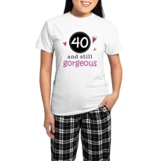 40Th Birthday Gorgeous Women's Light Pajamas Women's Novelty Cotton Pyjama Set, Comfortable PJ Sleepwear