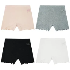 4PCS Girls Shorts Under Dress Dance Bike Shorts for Playground Gym Sports Cotton Cycle Gymnast