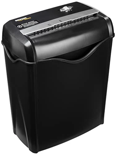 5-6 Sheet Cross Cut Paper and Credit Card Shredder with 14.3L Bin for Business & Home Office Use with Reverse Function, Black