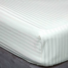 540TC Hotel Suite Satin Stripe " Fitted Sheet Single Ivory
