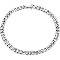 5mm Silver Steel Chain Bracelet - Silver