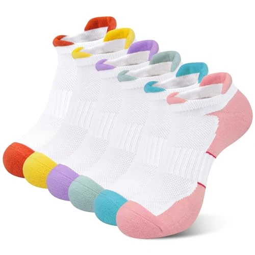 6 Pairs Women Athletic Socks Women's Sports Socks Breathable Ladies Sports Trainer Socks for Running Walking Fitness Outdoor Sports