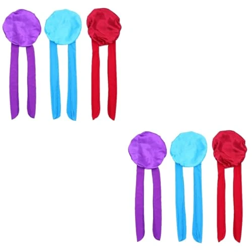 6 Pcs Turban Hat Satin Bonnet Night Hat Toddler Satin Hair Bonnet for Sleeping Mens Wrap Hat for Women Towels Bathrobe Adjustable Satin Cap Clothing Girl Miss Make up Spa