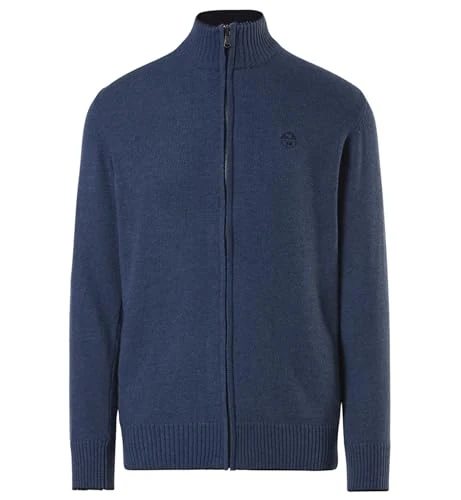 699864 Cashmere Full Zip Sweater Autumn Winter Made in Italy (3XL, Blue Melange)