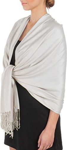 78" x 28" Silky Soft Solid Pashmina Feel Shawl/Wrap/Stole - Silver Gray