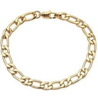 7mm Gold Steel Chain Bracelet - Silver