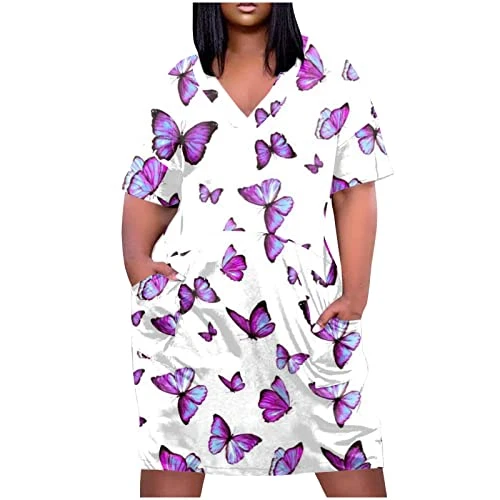 80s Fancy Dress for Women Sundresses for Women Casual Beach Women Dress Bodycon Ruched Tank Dress Elegant Strapless Long Dresses Wedding Guest FloralMini Dress Tunic Sundresses,Dark Purple,M