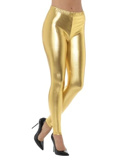 80s Metallic Disco Leggings, Gold , 1980's Fancy Dress, 1980s Dress Up Costumes