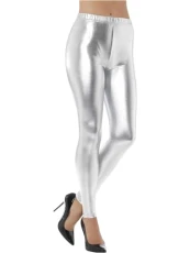 80s Metallic Disco Leggings, Silver , 1980's Fancy Dress, 1980s Dress Up Costumes 80s Metallic Disco Leggings, Silver , 1980's Fancy Dress, 1980s Dress Up Costumes