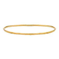 9k Gold 2mm Hammered Nomad Bangle