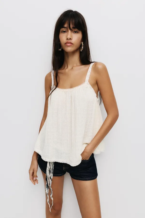 A-Line Strappy Top - Ecru