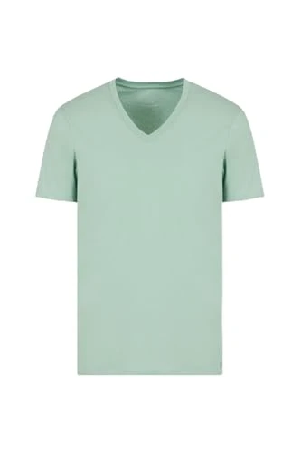 A | X  Men's Basic Pima T-Shirt with V-Neck, Granite Green, XXL