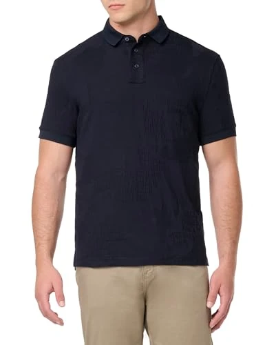 A | X  Men's Short Sleeve Jacquard Polo Shirt, Deep Navy Ao Camo, XXL