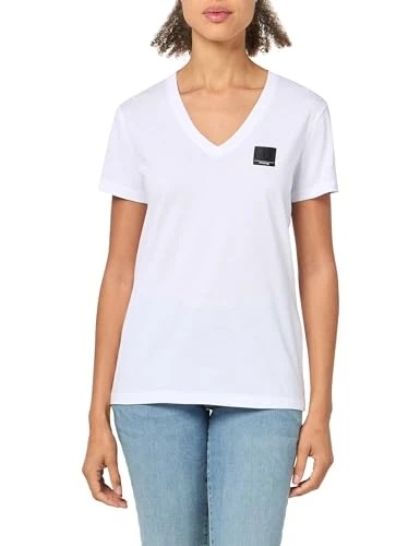 A | X  Women's  Limited Edition Mixmag Cotton V-Neck T-Shirt, Optic White, XXL