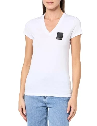 A | X  Women's Milano Edition Cotton V-Neck T-Shirt, Optic White, XL