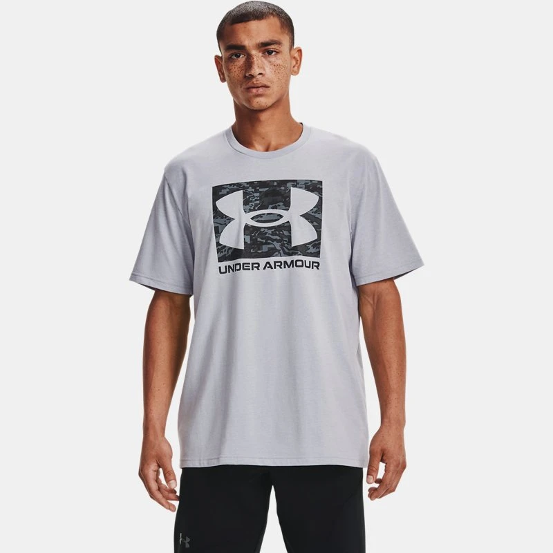 ABC Camo Boxed Logo Mens Short Sleeve Mod Gray Light Heather / Black