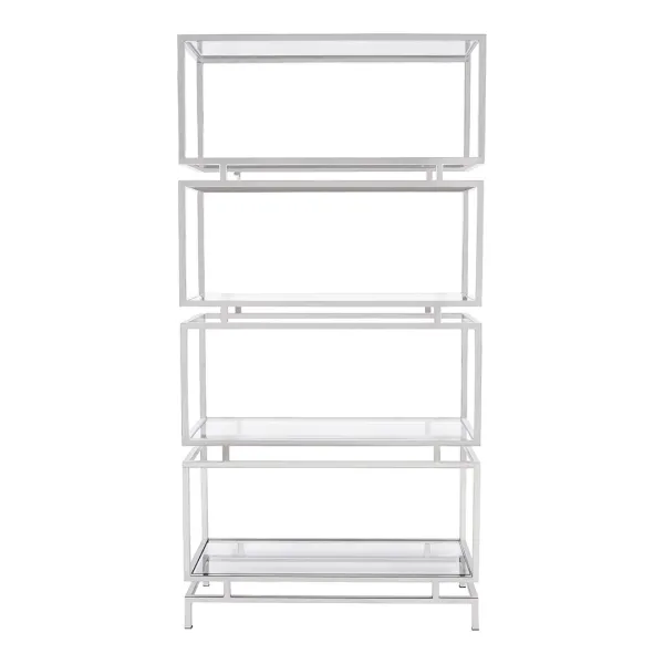 Abington Stainless Steel Frame and Clear Glass Large Display Unit - Multi