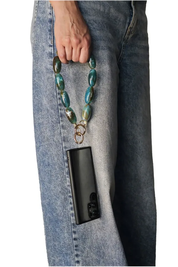 Accessories Acrylic Gemstone Phone Strap - Green