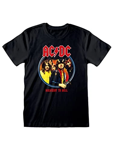 ACDC T-Shirt Mens Music Tee Short Sleeve Highway to Hell Top Multicoloured Medium