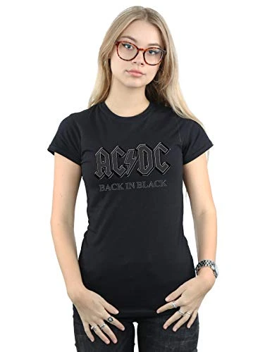 AC/DC Women's Back in Black T-Shirt Black X-Large