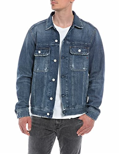 Adult MV843 Cross Hatch Cotton Indigo Denim jacket, Dark Blue 007, XL