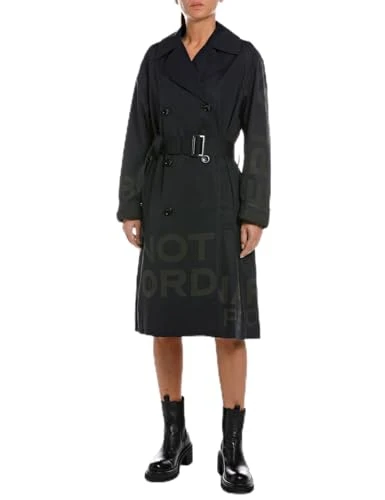 Adult W7775 Shiny Ripstop trench coat, Blackboard 998, XL