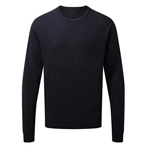 Adults Long Sleeve Cotton Knitted Crew Neck Sweater Mens Casual Winter Wear Top (Navy 3X-Large)