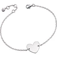 Adults Nancy Silver Heart Bracelet - 16cm