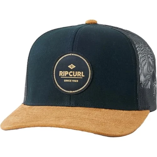 Adult's Routine Curve Trucker Baseball Cap Black Tan
