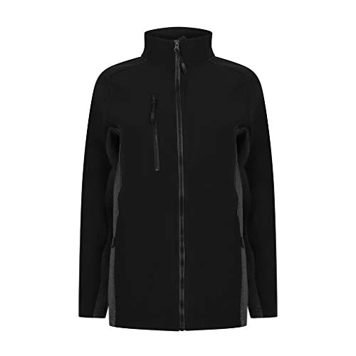 Adults Unisex Contrast Soft Shell Jacket (4XL) (Black/Charcoal)