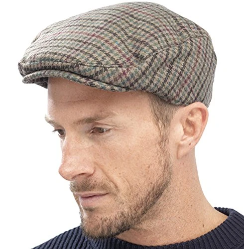 Adults Unisex Mens Ladies Tweed Country Style Flat Cap Hat M/L 58Cm Olive