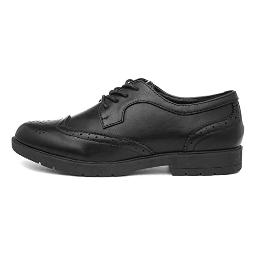 Agnes Womens Brogue Lace Up Shoe in Black - Size 6 UK - Black