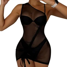 Airy Summer Dress Size 46 Women Rattle Lacing Beach Drawstring Ring One Shoulder Cover Up Dress Cover Mini Dress Beach Wrap Bikini Shiny Wraps Cover-ups for Mesh Dress Beach, black, XL Airy Summer Dress Size 46 Women Rattle Lacing Beach Drawstring Ring One Shoulder Cover Up Dress Cover Mini Dress Beach Wrap Bikini Shiny Wraps Cover-ups for Mesh Dress Beach, black, XL