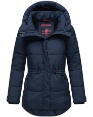 Akumaa Women's Winter Jacket Quilted Jacket Warm with Hood Navy Size S, navy, S